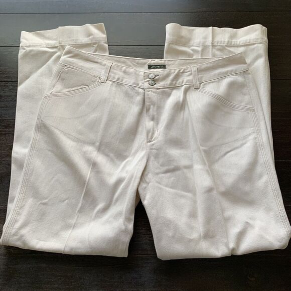 VTG Eddie Bauer Women's Size 16R White Flared Jeans Pants (Measures 37W x 32.5L) - Picture 1 of 11